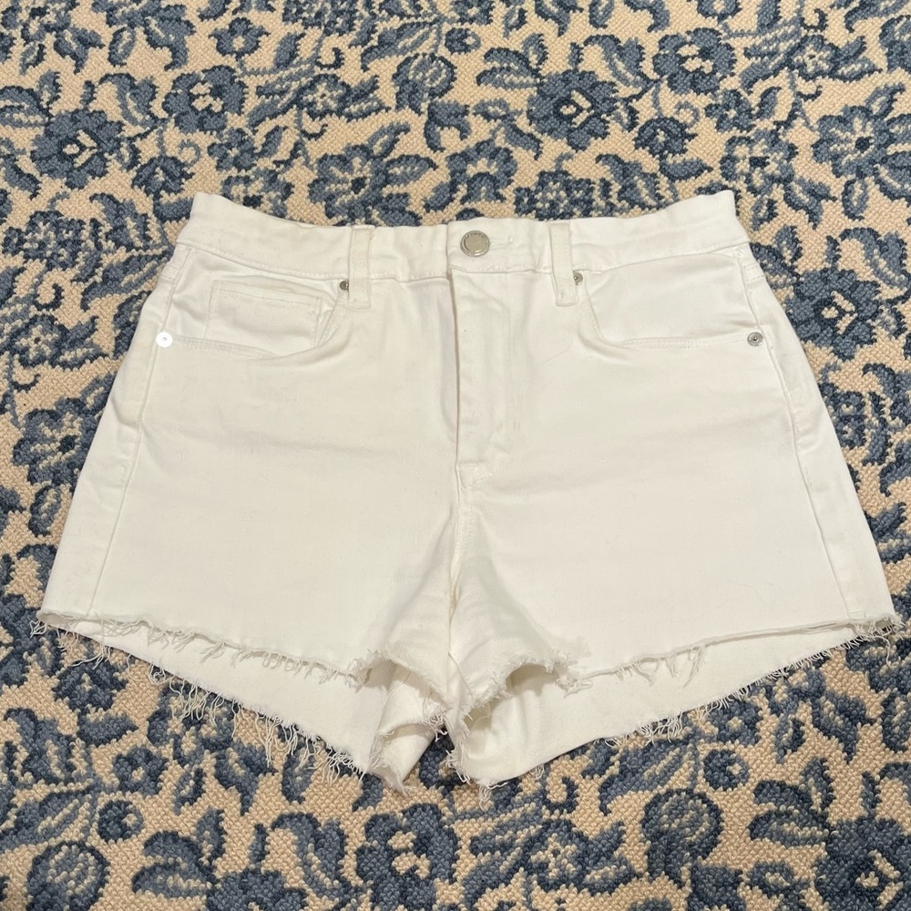 Blank NYC Great White Jean Shorts Raw Hem